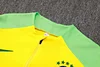 Joyfball 2024/2025 Brazil Half-Pull Training Suit Yellow Football Shirt 1:1 Thai Quality