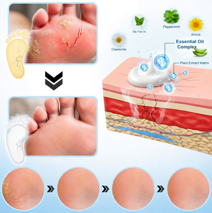 🎁 NEWYUO™ Limited-Time Offer 🎁 - Don't miss out!Tea Tree Oil Foot Cream (Repairs Dry Cracked Heels, Soothes Tired Feet, Eliminates Odor & Restores Soft Skin)