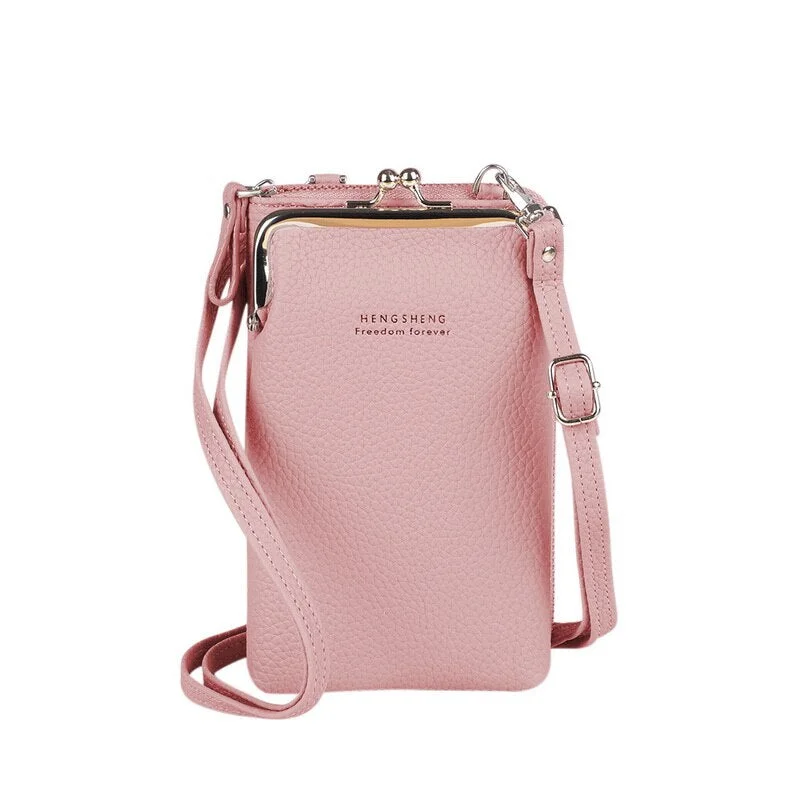 Brand Crossbody Bags Touch Screen Cell Phone Purse Bag Smartphone Wallet Metal Leather Shoulder Strap Handbag Women Bag
