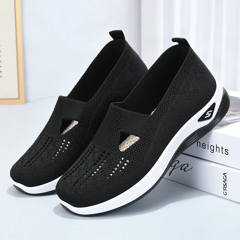 Women's Slip On Wide Arch Support Breathable Elderly Walking Sandals Shoes