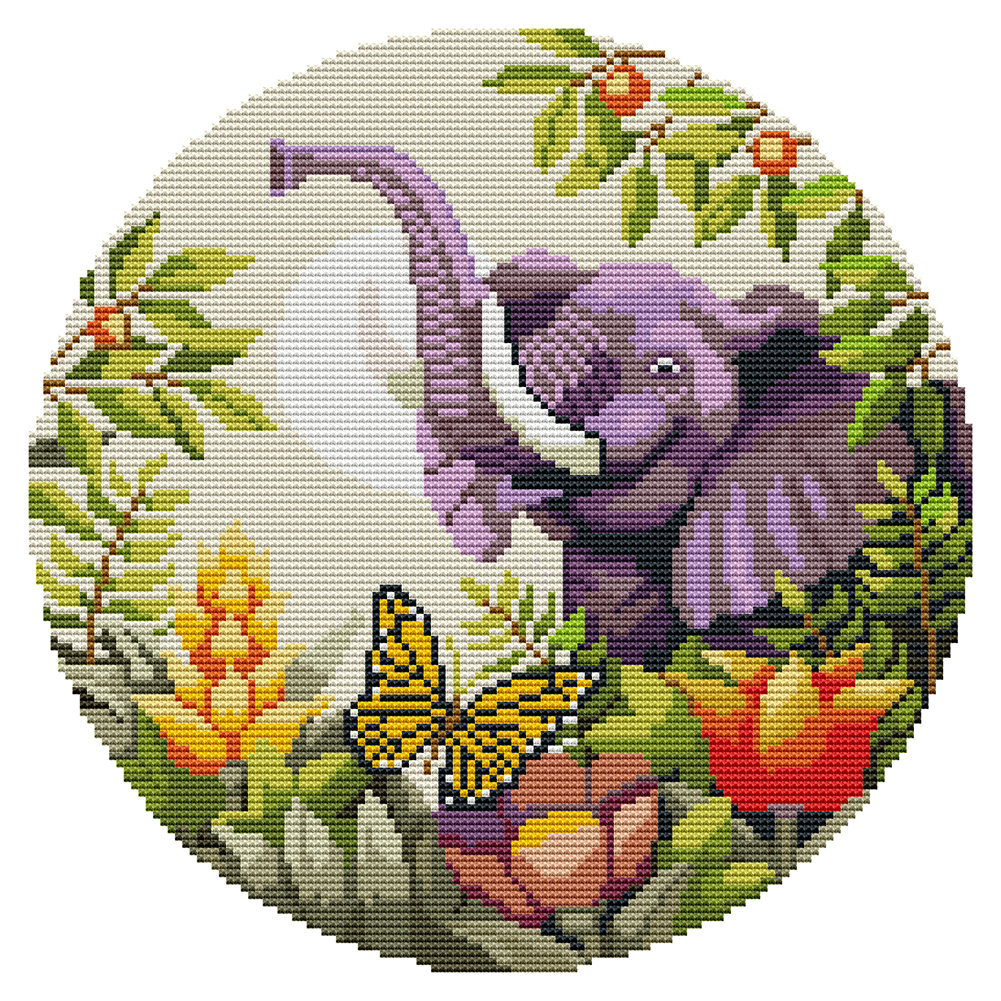 

Elephant - 11CT Stamped Cross Stitch - 36*36CM, 501 Original