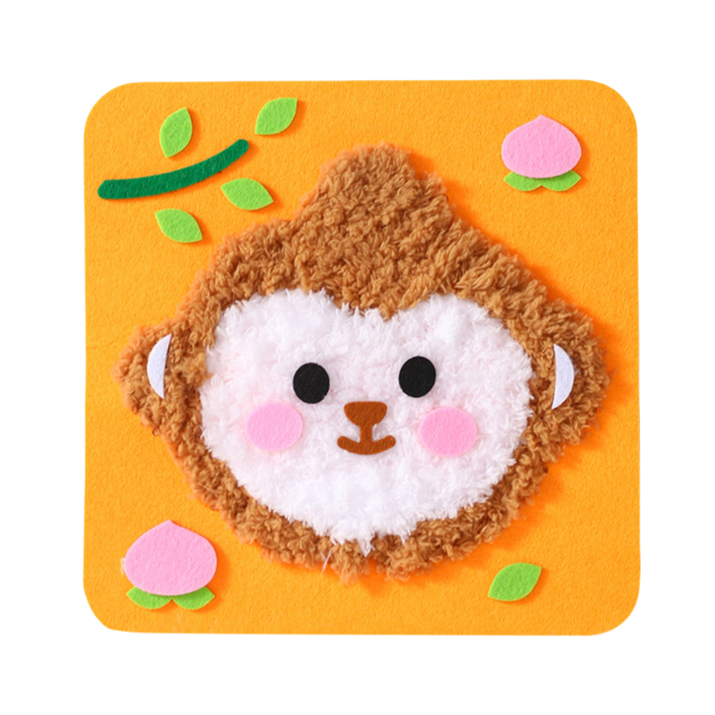 DIY Embroidery Doll Set Cartoon Animal Sewing Craft Kit DIY Arts Crafts (Monkey)