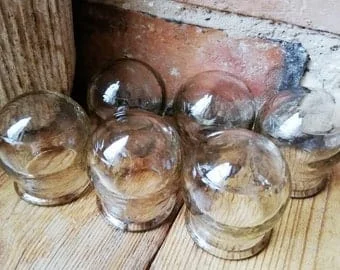 pornhint Pornhint Medical Fire Cupping Jars Set of 6 Grey Vintage Medical Glass Cupping Soviet Medicine Chinese Medicine Small Vases Solid Glass Made in USSR