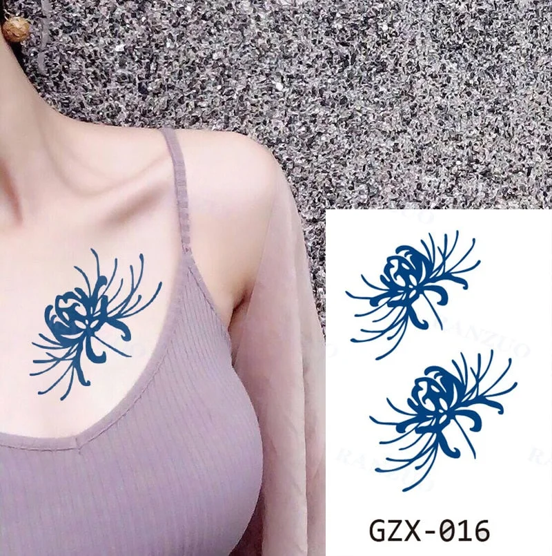 Waterproof Temporary Tattoos Stickers Temporary Tattoo for Women Men Fashion Art Tatoo Sticker Chest Stickers Neck Tattoo Fake