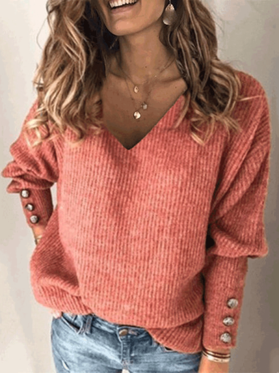 V-neck Knitted Sweater
