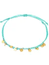 4piece Hand-woven Copper Disc Decor Anklet