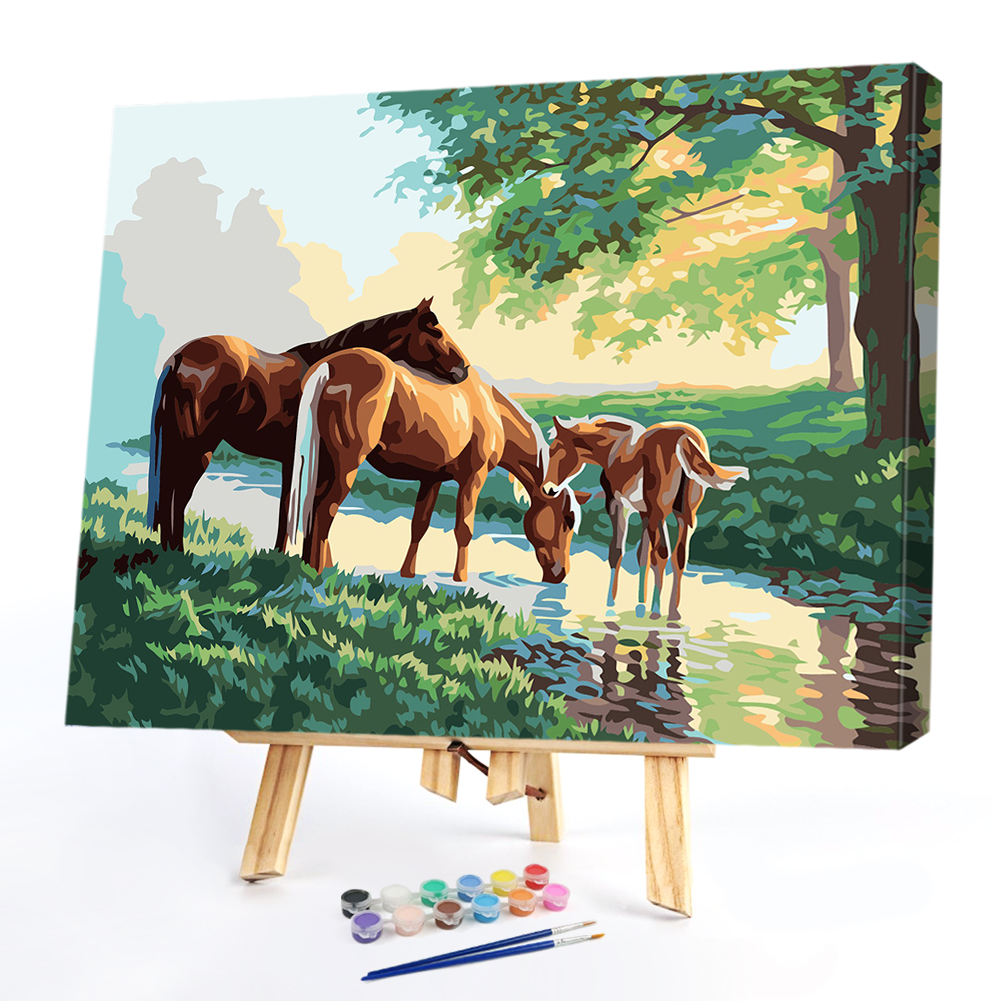 

40*50CM Paint By Numbers-Three Horses, 501 Original