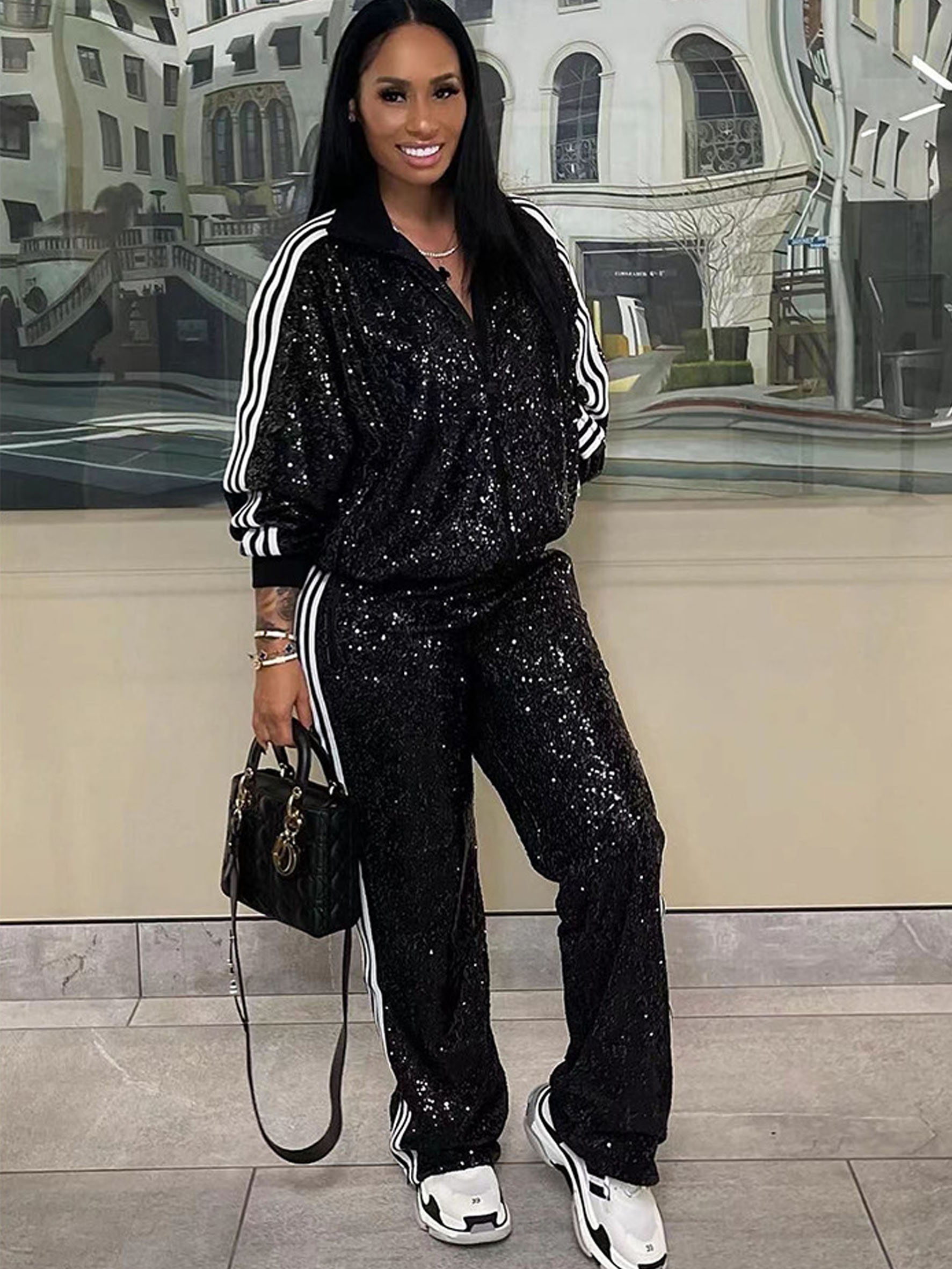 Women's Sequin Fashion Casual Set-1120