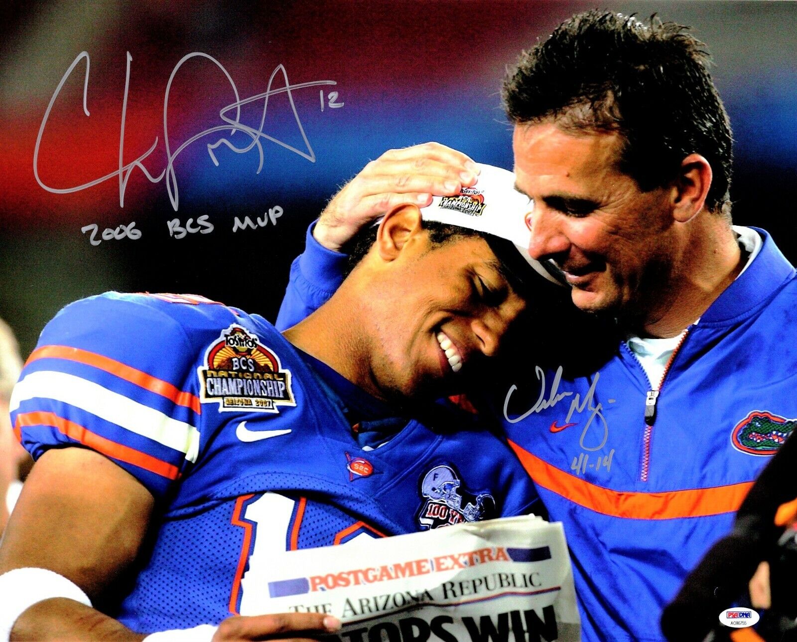 Urban Meyer + Chris Leak Signed Autographed Florida Gators 16x20 Photo Poster painting + PSA/DNA