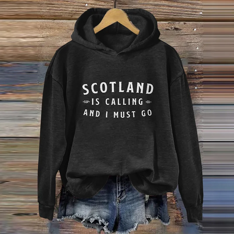 Women's Scotland Is Calling And I Must Go Print Hoodie