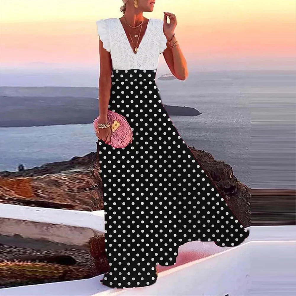Classy Sleeveless Print Maxi Dress