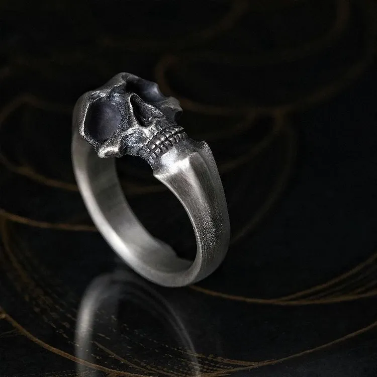 Japanese Style Skull Pattern Ring