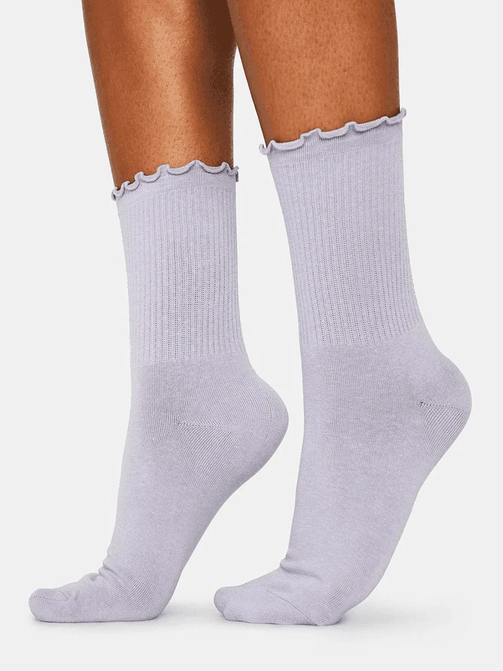 Brownm Ruffle Folds Socks