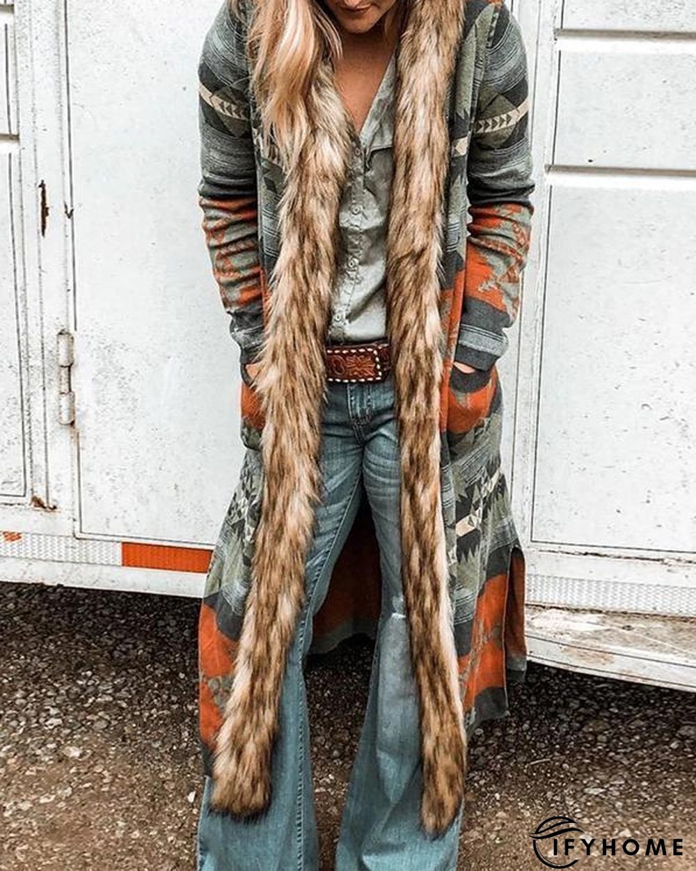 Long Sleeve Vintage plus size Outerwear | IFYHOME