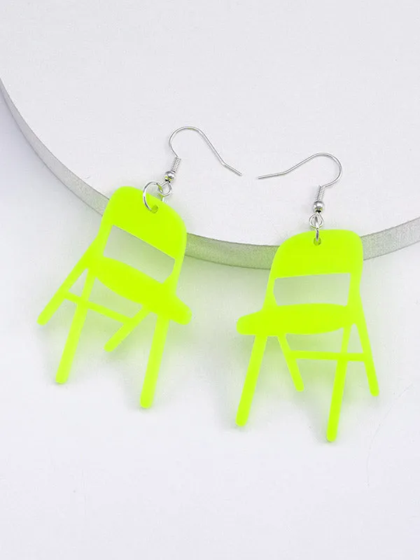 Geometric Solid Color Drop Earrings