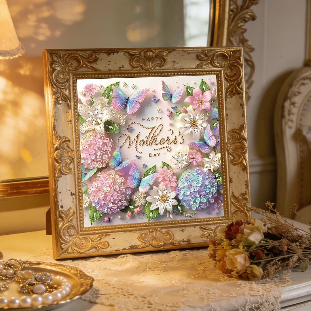 Diamond Painting - Partial Special Shaped Drill - Butterfly Mothers Day(Canvas|30x30cm)
