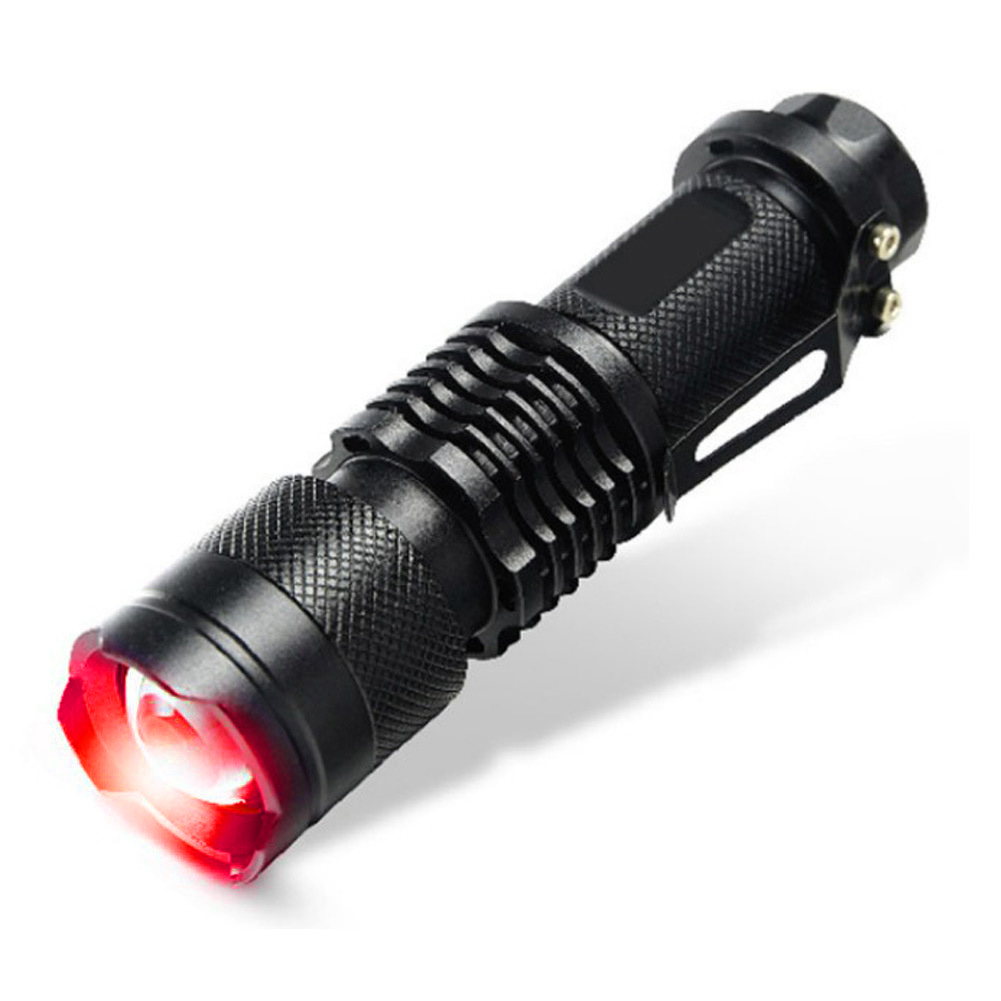 

SK68 Bright Zoom Red Flashlight Powerful Hunting Torch Pocket Clip Lights, 501 Original