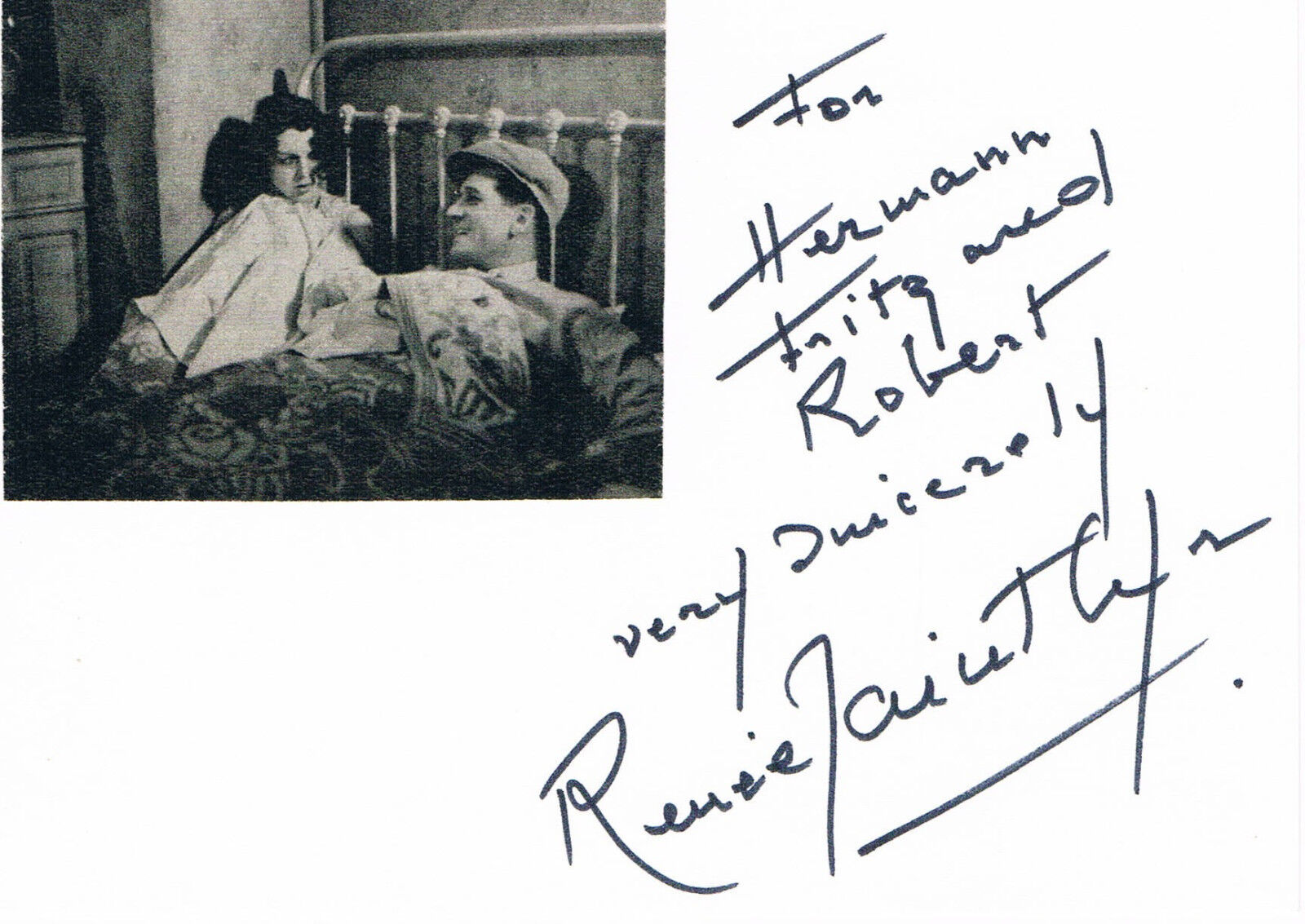 Renée Saint-Cyr 1904-2004 genuine autograph signed 4x6