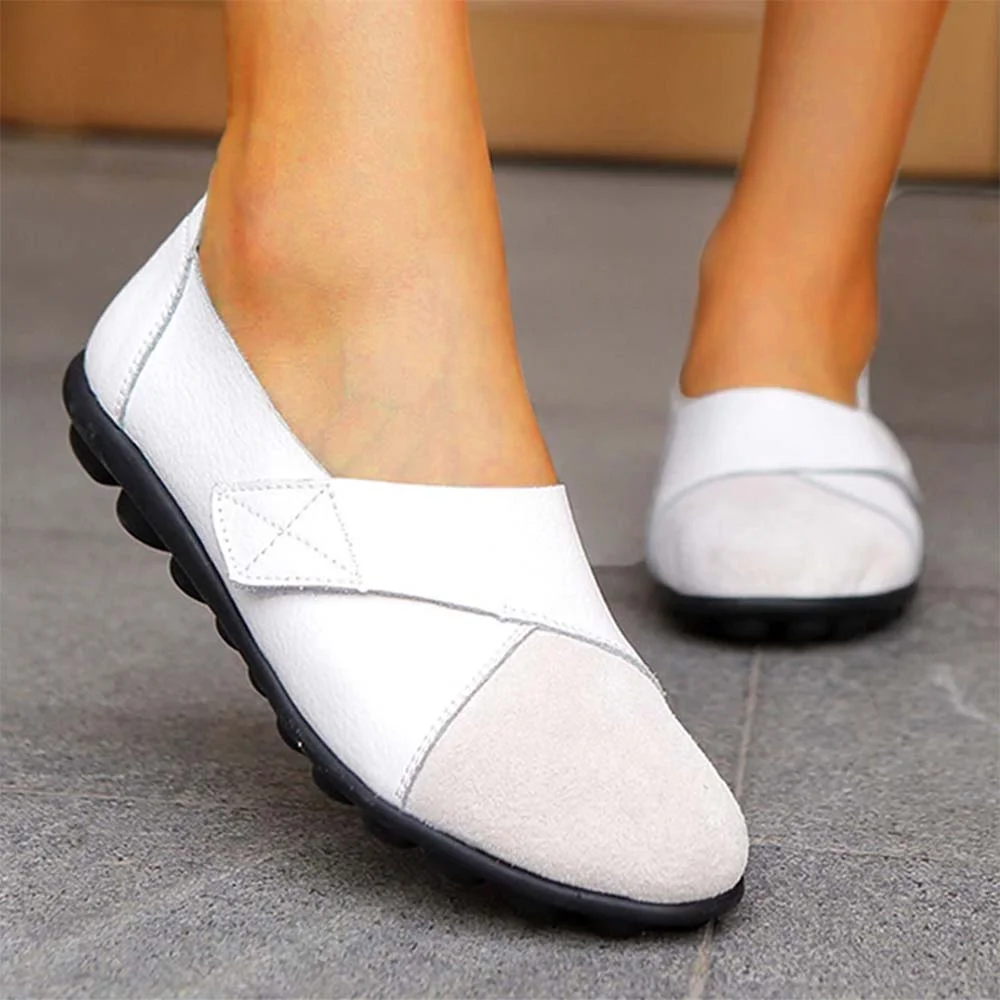 Smiledeer Velcro Comfort Leather Casual Shoes