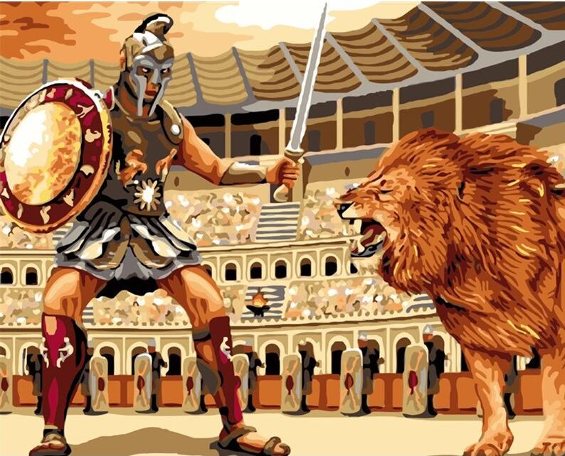 

Gladiator Lion – People Paint By Numbers - 40*50CM, 501 Original