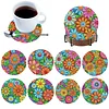 8pcs Cartoon DIY Diamond Painting Wooden Coasters Art Kits with Holder (Pattern)