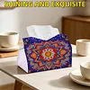 (24cm)Diamond Art Tissue Box Cover DIY PU Desktop Organizer Large(Mandala)