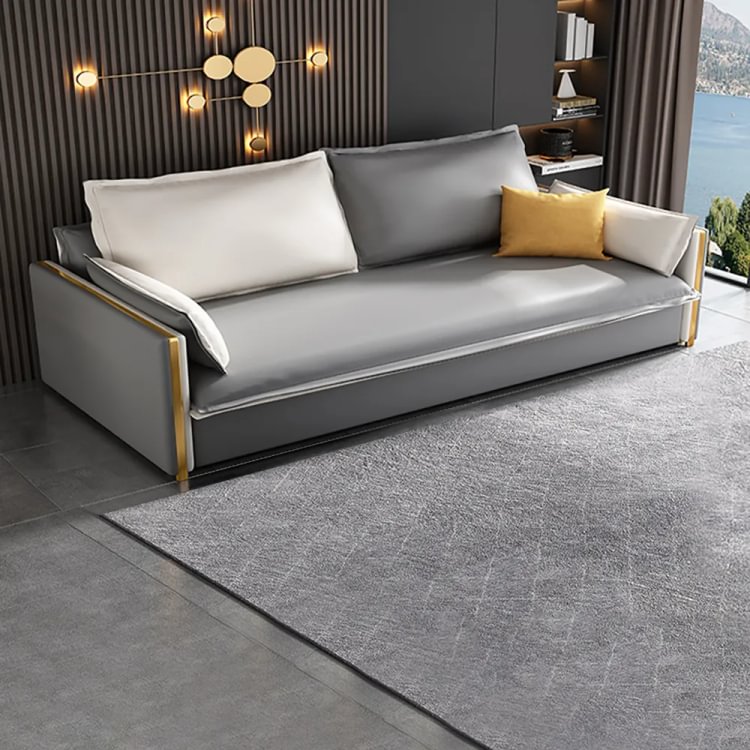 Homemys 78" Modern Sofa Leath-Aire Upholstered Sofa with Storage Space 3 Function