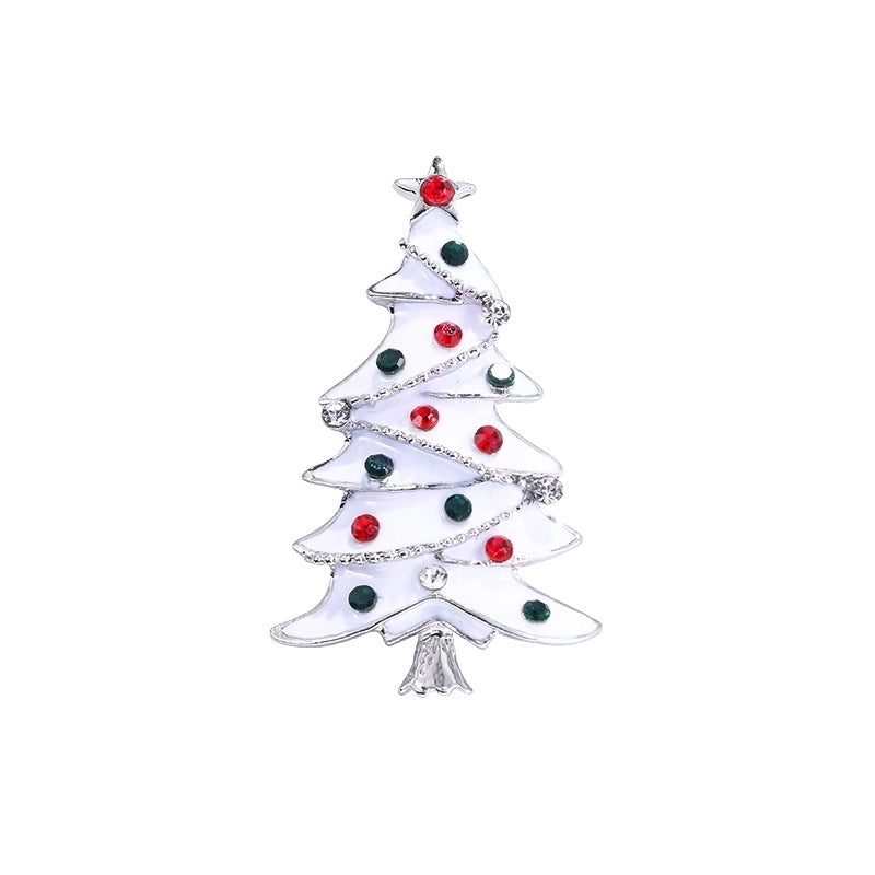 Fashion Pin Christmas Tree Alloy Plating Rhinestones Women’S Brooches