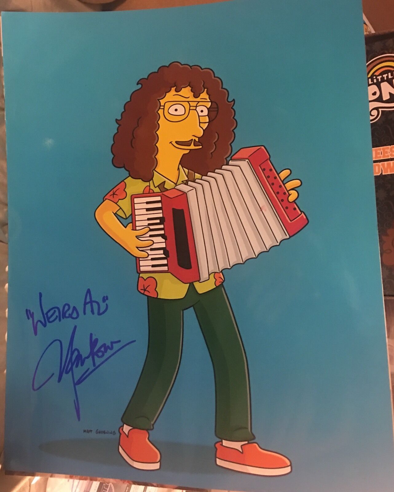 Weird Al Yankovic Signed 11x14 Photo Poster painting The Simpsons COA DL8