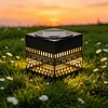Iron Hollowed-out Solar Lantern Light Waterproof Solar-powered Atmosphere Lights Dustproof Decorative Mandalas Light for Courtyard Garden Corridor Balcony