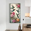Diamond Painting-DIY Full Round Drill Hummingbird and Flower(70*40 CM)