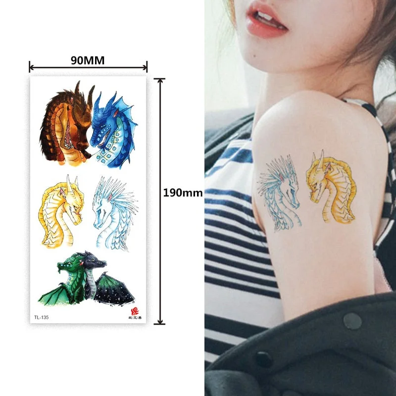 Animal and plant totem flower butterfly bird fox body arm waterproof men and women healthy natural temporary tattoo stickers