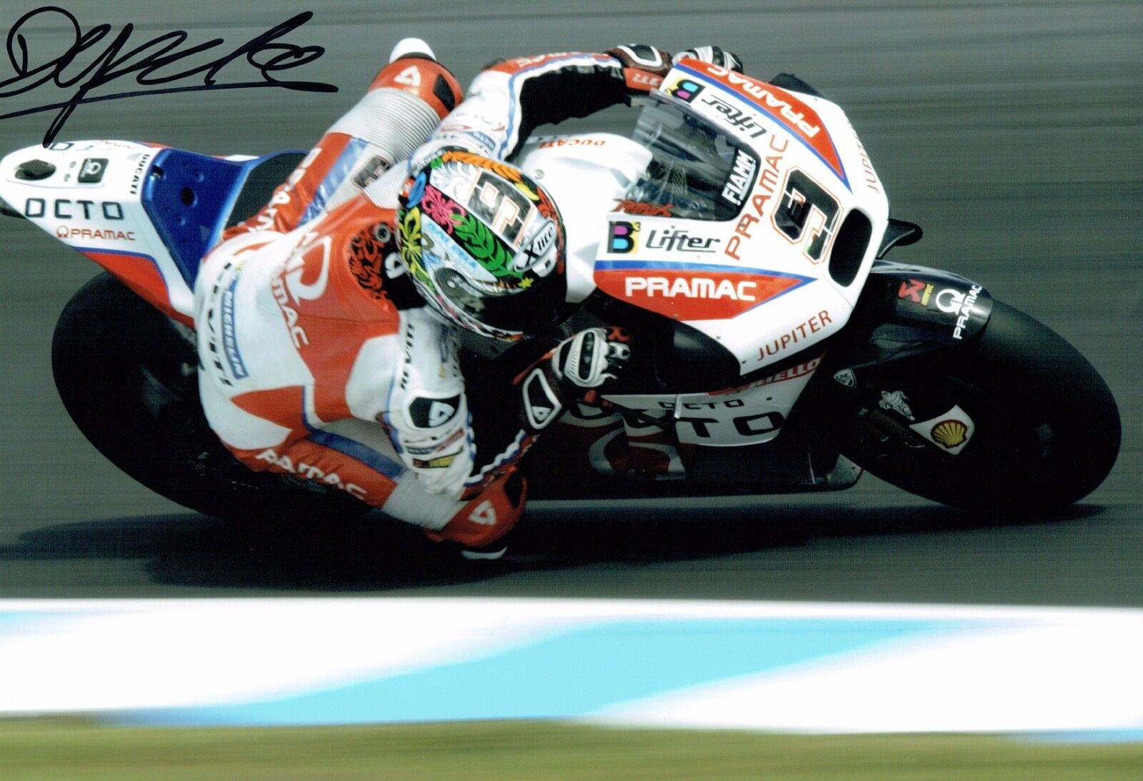 Danilo PETRUCCI 2016 SIGNED MOTOGP 12x8 Pramac OCTO Photo Poster painting AFTAL COA Autograph