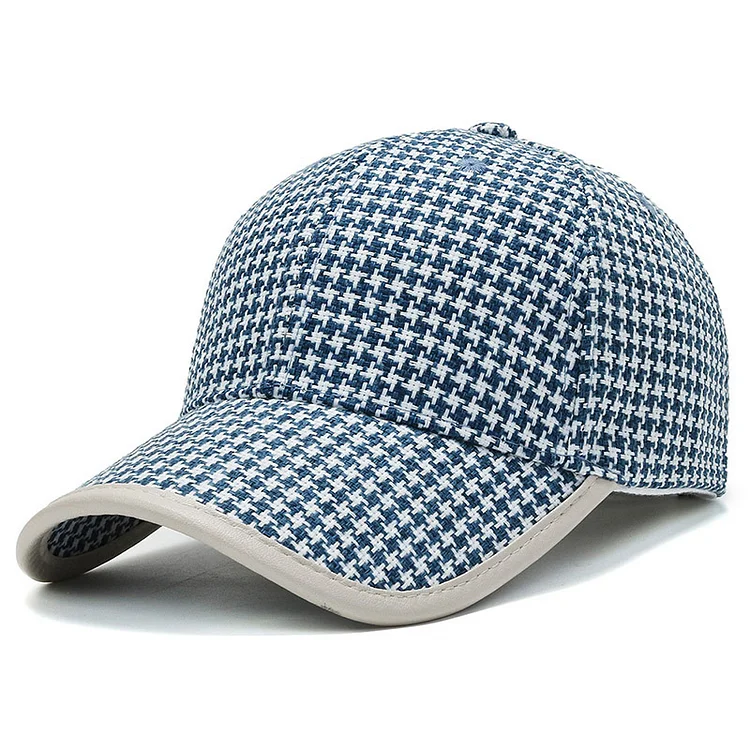 2023 Women s Summer Hat Baseball Cap Houndstooth Lattice Cotton Cap Female Sport for Gorros Sun hat Snapback popular retro