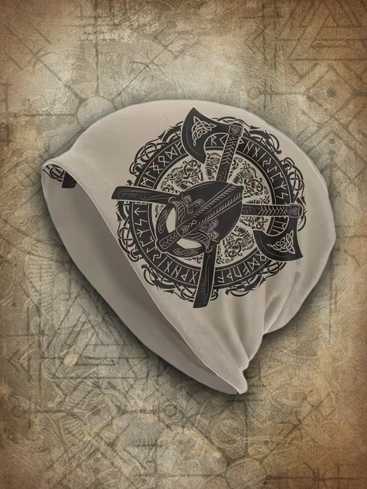 Men's Viking Nordic Celtic Golden Knot Beanie