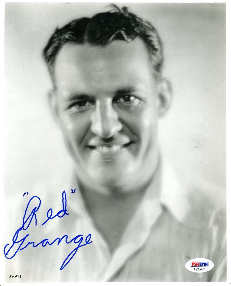 Red Grange Psa Dna Coa Autographed 8x10 Photo Poster painting Hand Signed Authentic