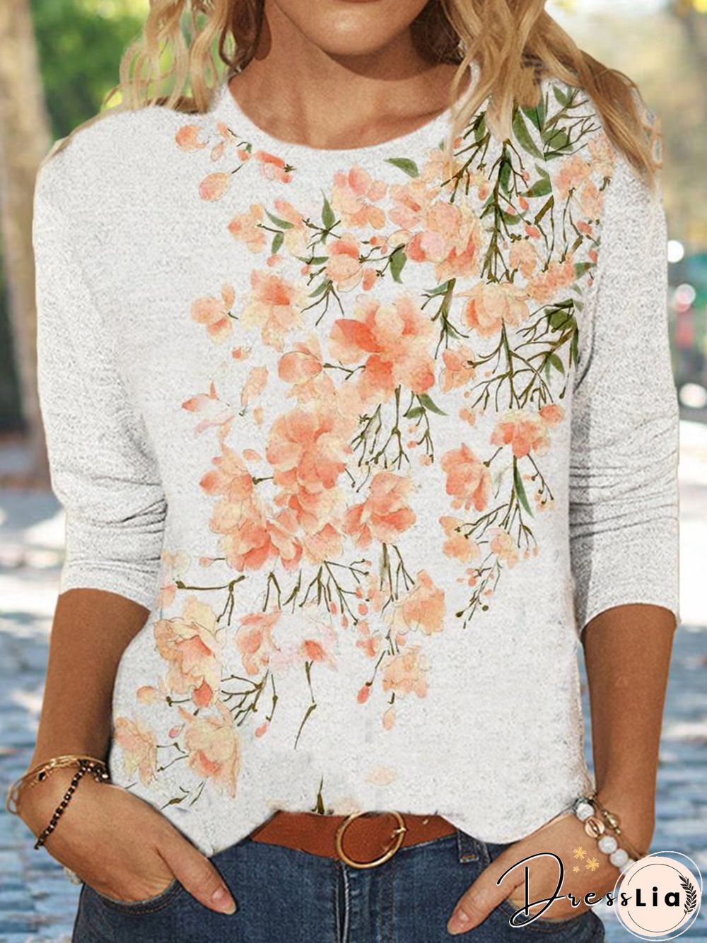 Regular Fit Floral Crew Neck T-Shirt