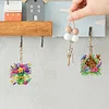 (US Only)6Pcs Double Sided Special Shape Garden Ladybug Diamond Painting Keychain