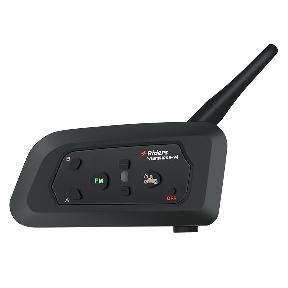

V4 Waterproof Motorbike Wireless Bluetooth Helmet Intercom Headset 4 Riders, 501 Original