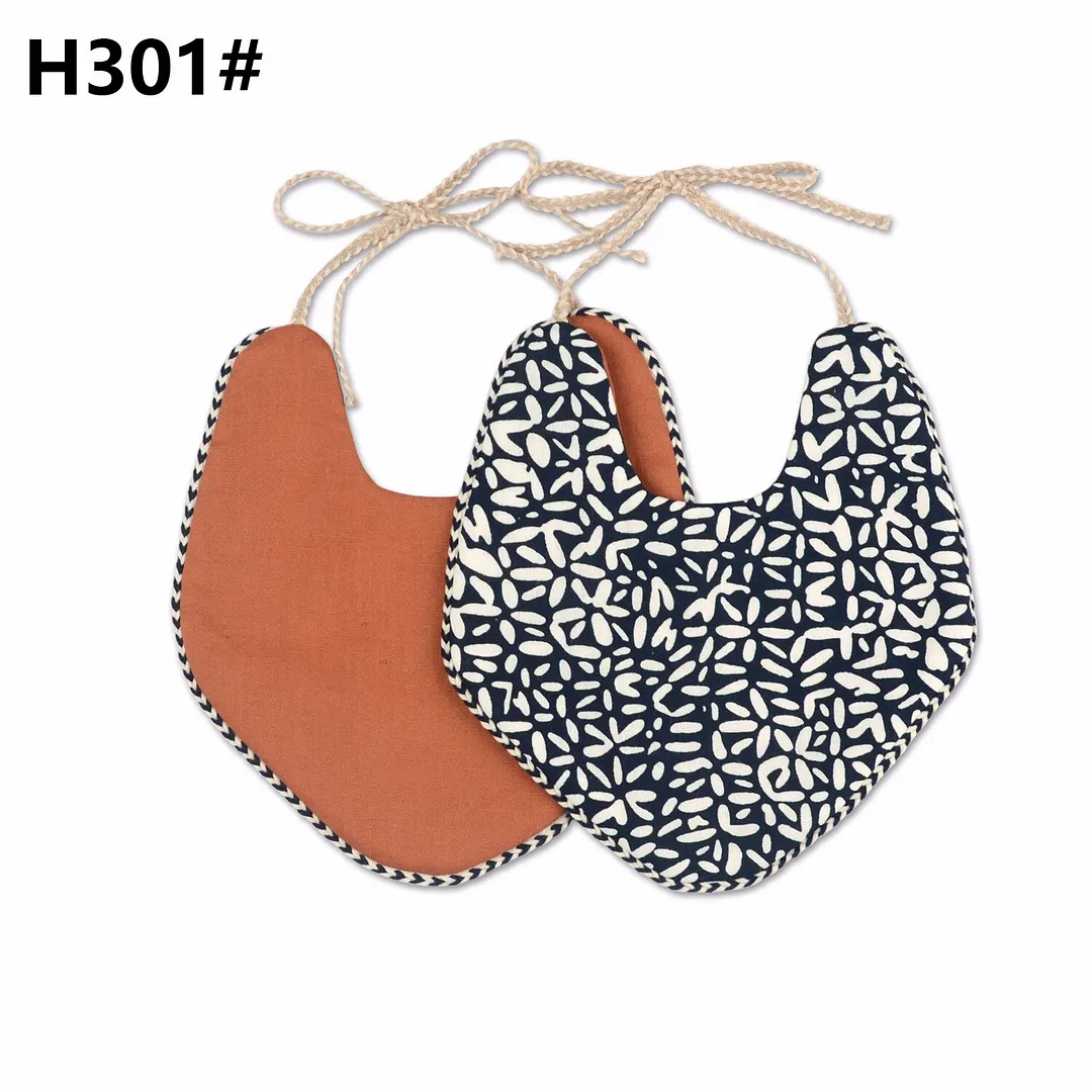 2020 Brand New Infant Baby Girl Boy Bib Kid Toddler Dinner Feeding Tassel Double-deck 100% Cotton Linen Burp Cloths Saliva towel