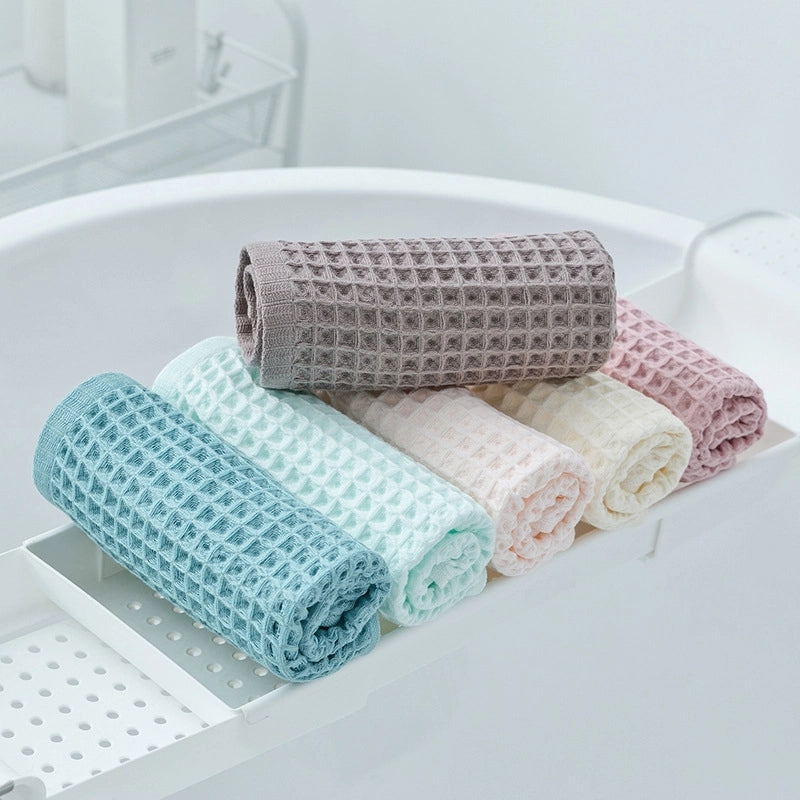 Cotton Love Pure Cotton Waffle Square Towel 40 Strands Waffle Square Towel Bath Towel Plain Square Towel