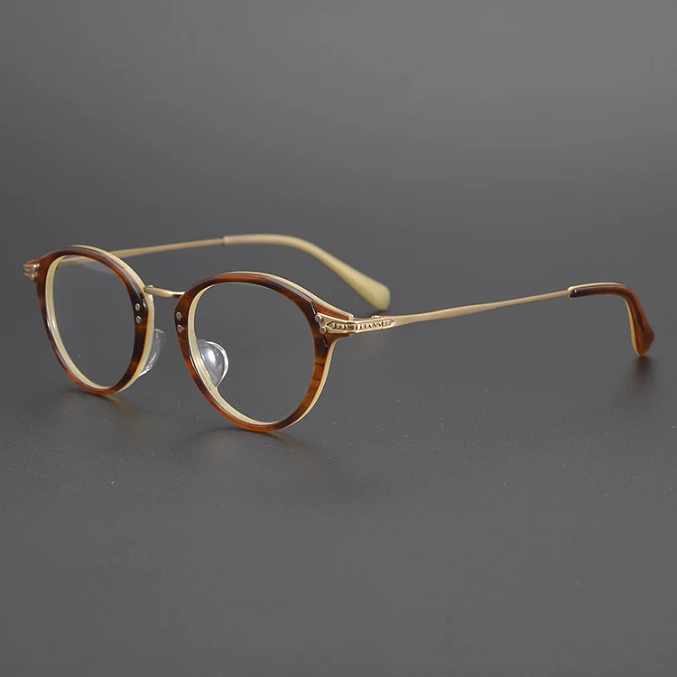 JAPANESE Designer Style Eyeglasses Frame Classical Retro Wine Red Round Frames Men Light Luxury Stylish Myopia Sunglasses