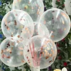 10 Pack | 12" Clear/Rose Gold Confetti Filled Latex Helium Balloons