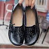 Women's Wide Width Leather Loafers Flat Shoes