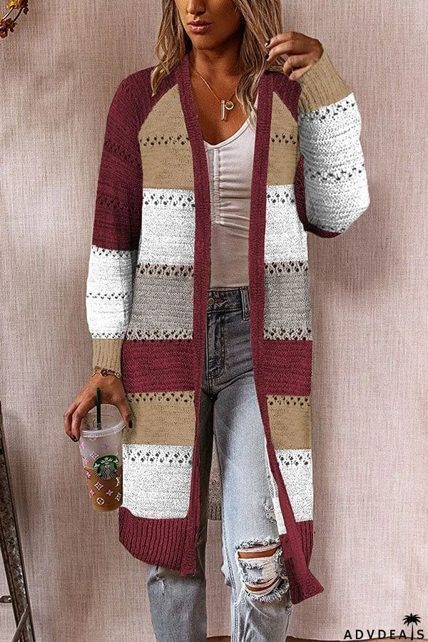Colorblock Long Sleeve Cardigan