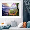 Little Girl And Beautiful Landscape  | Full Round Diamond Painting Kits