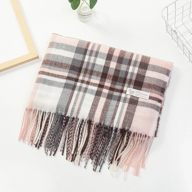 Imitation Cashmere Scarf Winter Women’s Japanese And Korean Sweet Mid-length Scarf Warm Printed Scarf Women’s Scarf Shawl
