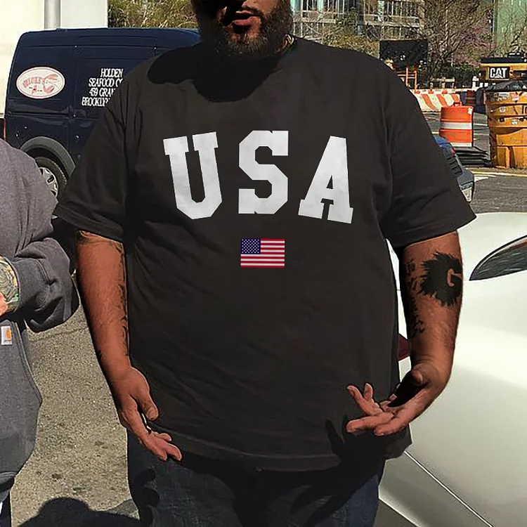 Plus Size Men's USA T-Shirt