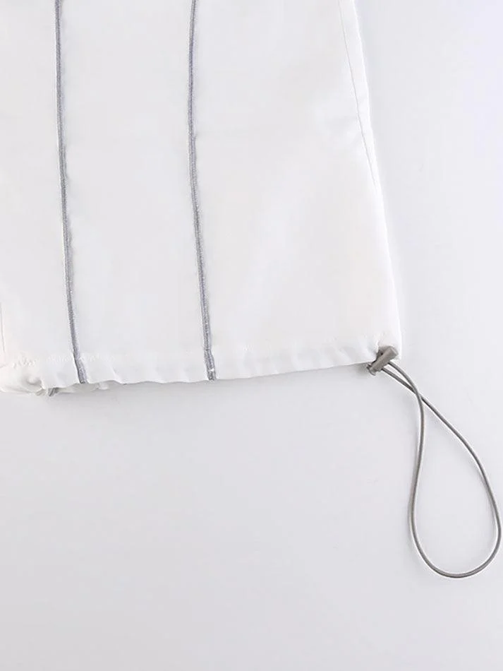 Brownm Hip Hop Pintuck Detail Baggy Parachute Pants