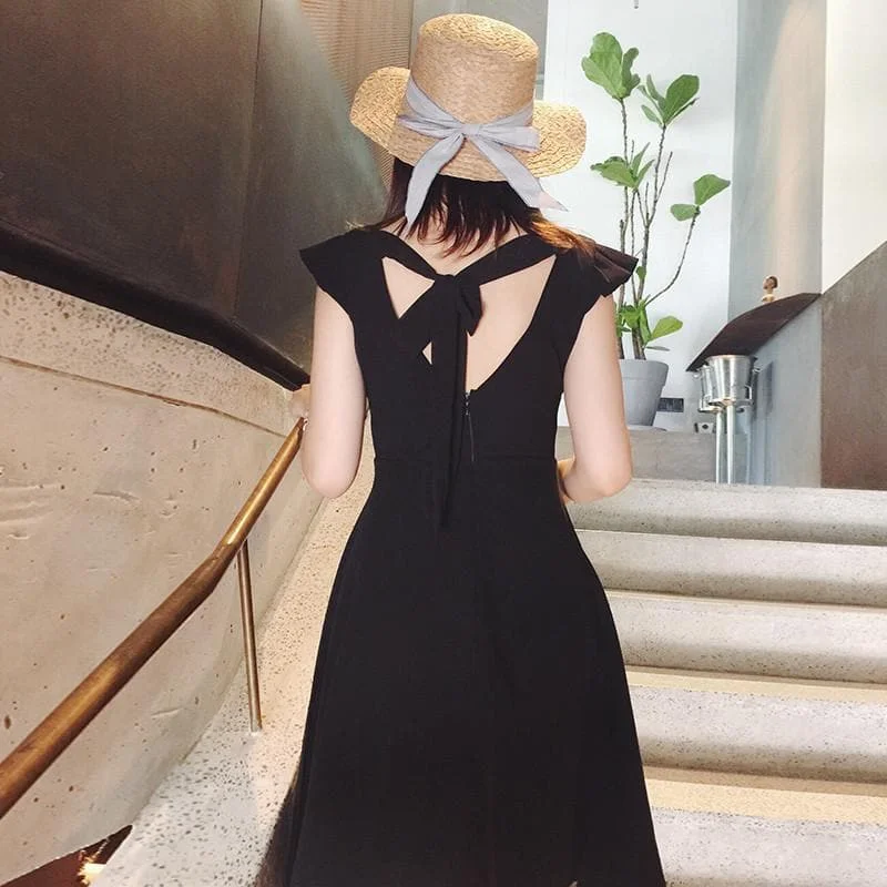 Red/Black Elegant Sleeveless Laced Back Dress SP1710275